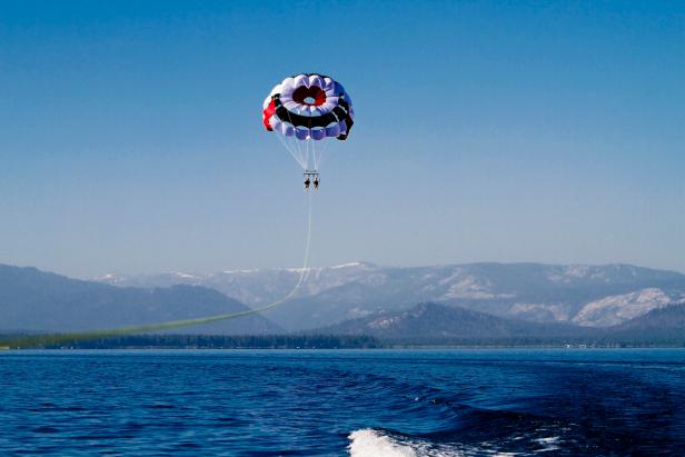 Parasailing Over Lake Tahoe Parasailing Over Lake Tahoe