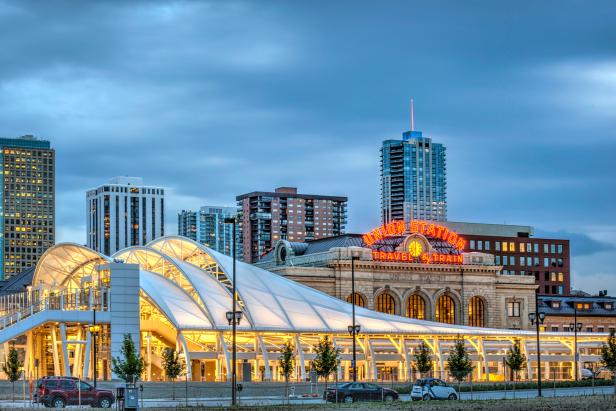 Denver's Union Station, Nighttime Exterior Denver's Union Station, Nighttime Exterior