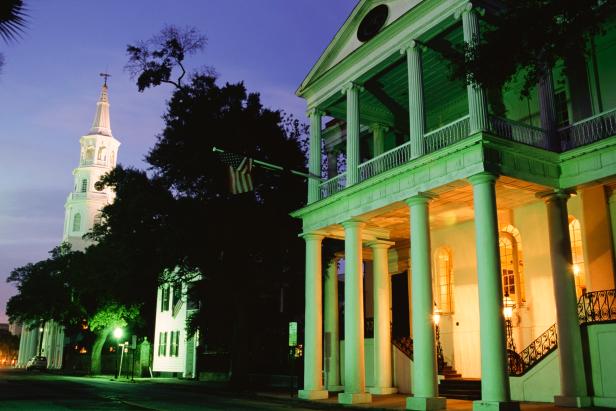 Historic Main Street at Night, Charleston, S.C. Historic Main Street at Night, Charleston, S.C.