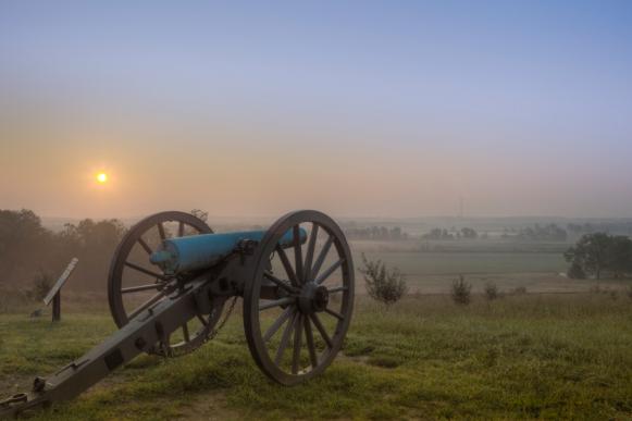 Gettysbug, Pennsylvania Cannon at Sunrise Gettysbug, Pennsylvania Cannon at Sunrise