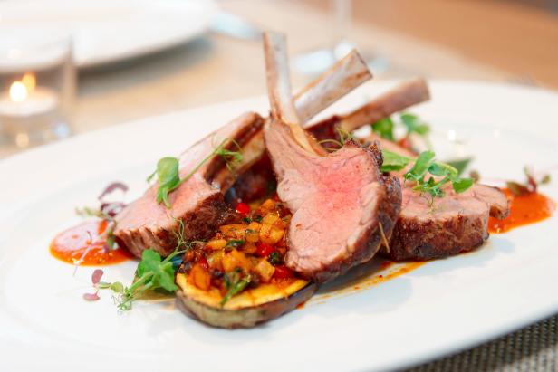 Grilled rack of lamb with vegetables Grilled rack of lamb with vegetables