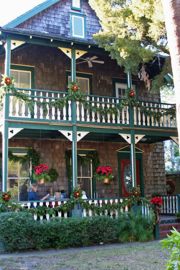 Double Porches Decorated for Christmas in St. Augustine, Florida Double Porches Decorated for Christmas in St. Augustine, Florida
