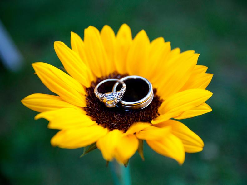 Sunflower With Vintage Engagement Ring