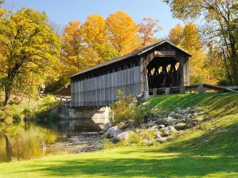 road trip, fall, fall foliage, Mid Mitten State, michigan, covered bridge